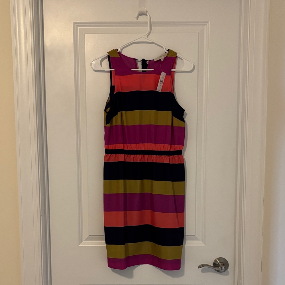 LOFT Striped Mini Dress NWT XS